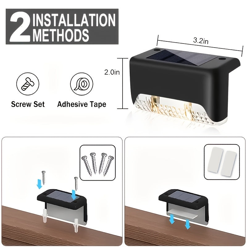 Solar LED Deck Lights, Auto On/Off, 12-Hour Runtime, Multi-Pack