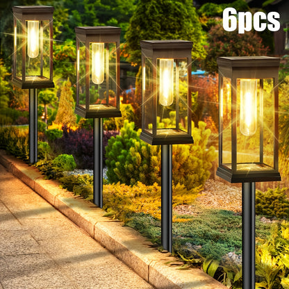 Solar Garden Street Lamps, IP44, Warm White, 4 or 6-Pack