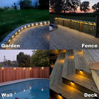 Solar Step & Stair Lights, Warm White LED, 4–30 Pack