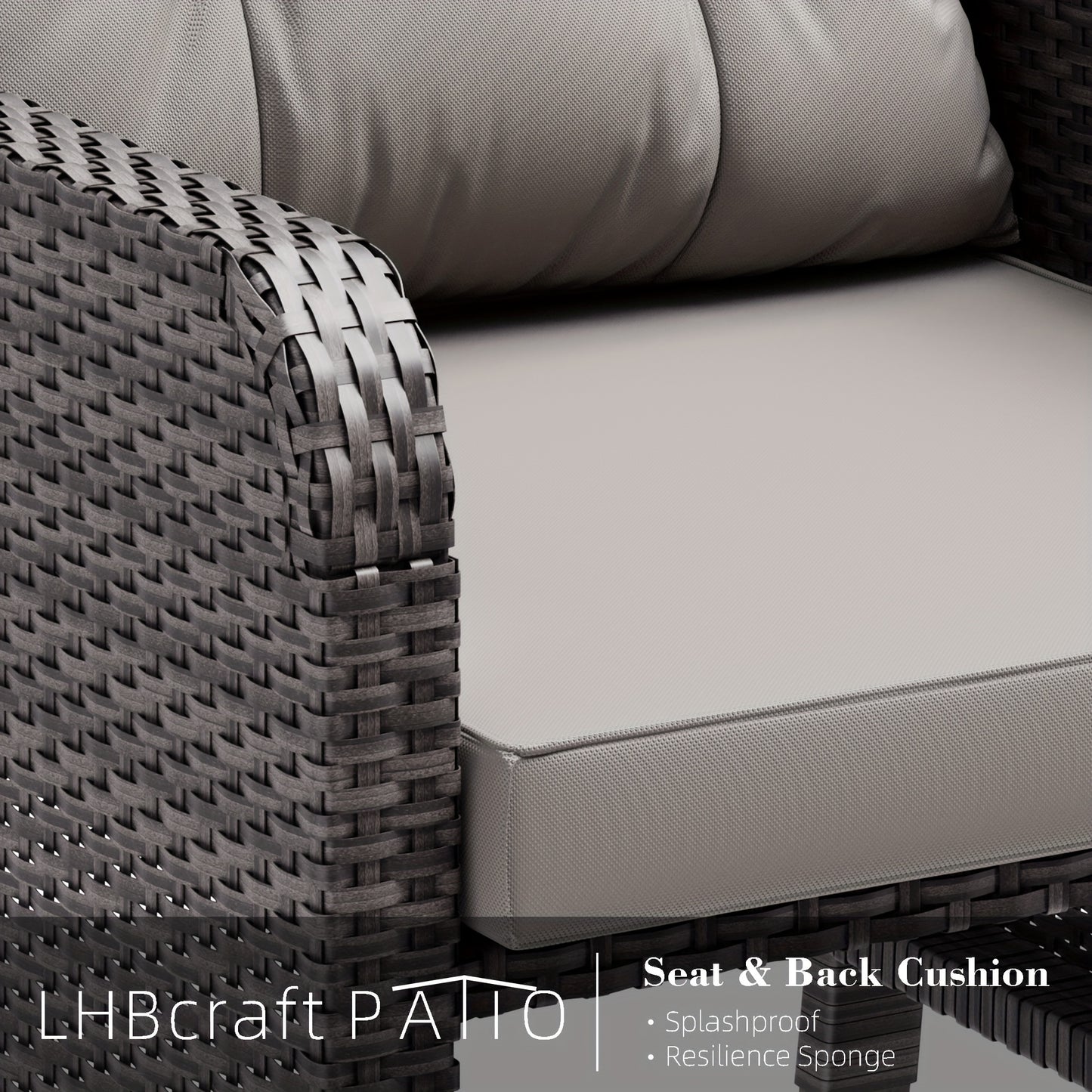 5-Piece Wicker Patio Set, Lounge Chairs, Ottomans & Glass Table