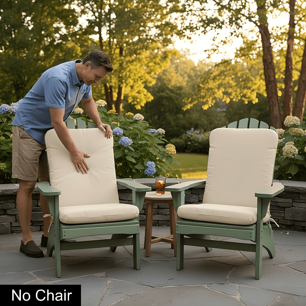 Thick Adirondack Chair Cushion, Shredded Foam, UV Protected, 2-Set