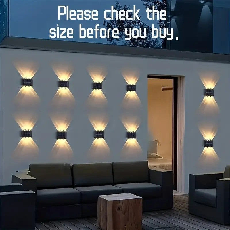 Solar Outdoor Wall Lights, Auto On/Off Sensor, IP44, 4-Pack