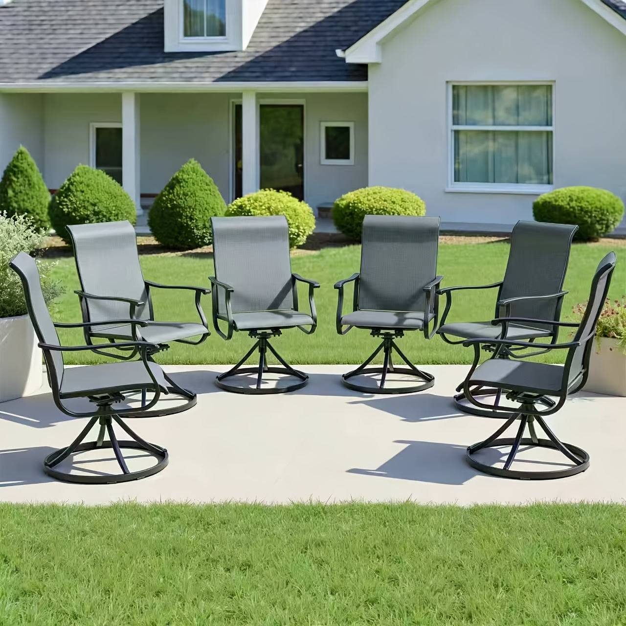 360° Swivel Patio Chairs, UV Resistant, 330 lbs, Set of 2–6