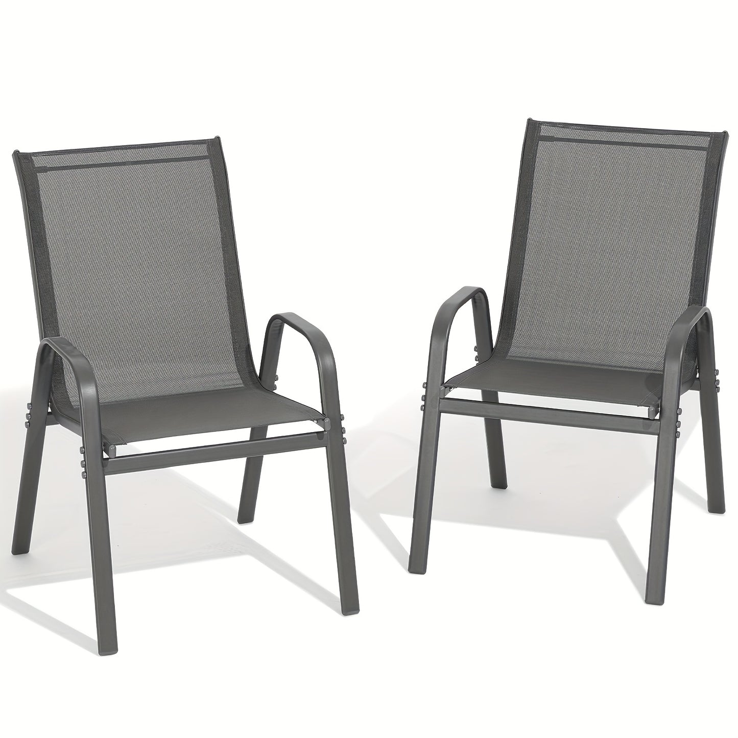 Outdoor Patio Dining Chairs, Textilene, High Back, Set of 2–6