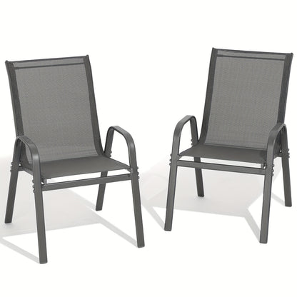 Outdoor Patio Dining Chairs, Textilene, High Back, Set of 2–6
