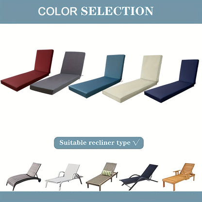 Outdoor Chaise Lounge Cushion, Foam Fill, Zippered, Pool & Patio