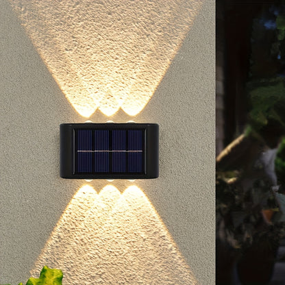 Solar LED Wall Sconces, Up/Down Light, IP44 Waterproof, 4-Pack