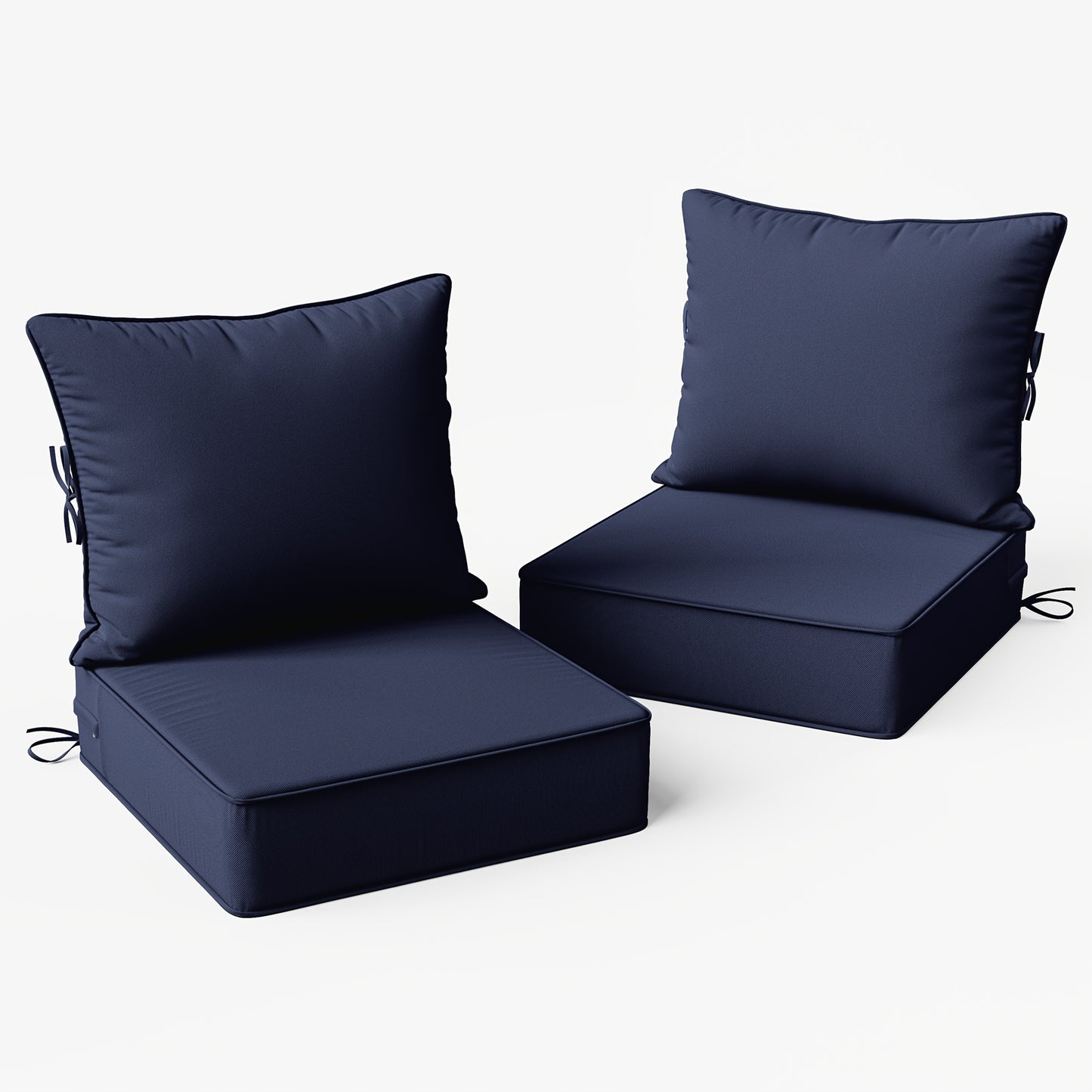 Square Patio Cushions, 24" × 24", Memory Foam, Waterproof, Multi-Pack