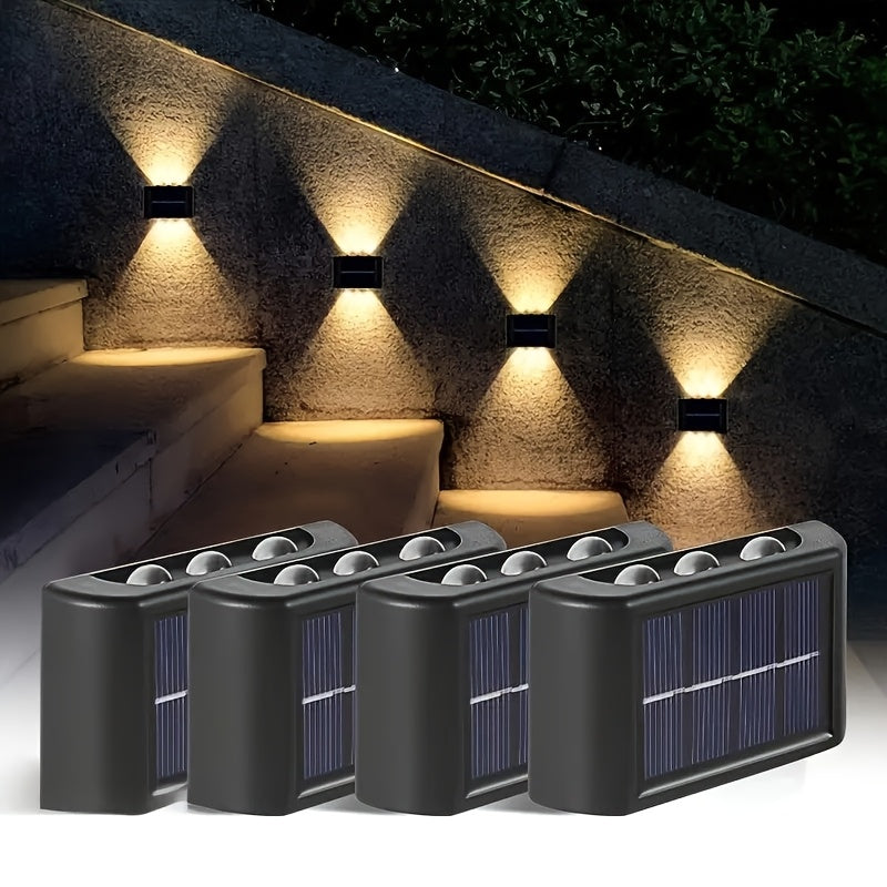 Solar Outdoor Wall Lights, Auto On/Off Sensor, IP44, 4-Pack