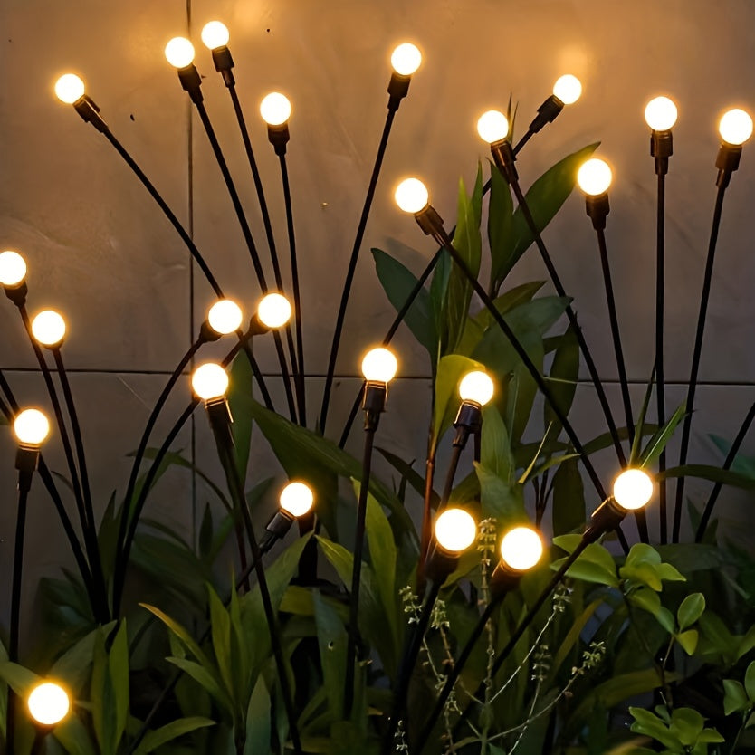 Solar Firefly Garden Stake Lights, 8-Pack, IP65 Weatherproof