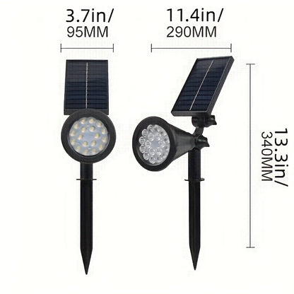 Solar Landscape Spotlights, 18 LEDs, IP44, 3-Level Dimming