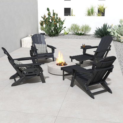 HDPE Adirondack Chair with Ottoman, Adjustable, All-Weather