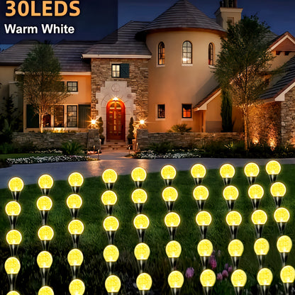 Solar Bubble Ball Lawn Lights, 30–50 LEDs, 8 Modes, IPX4