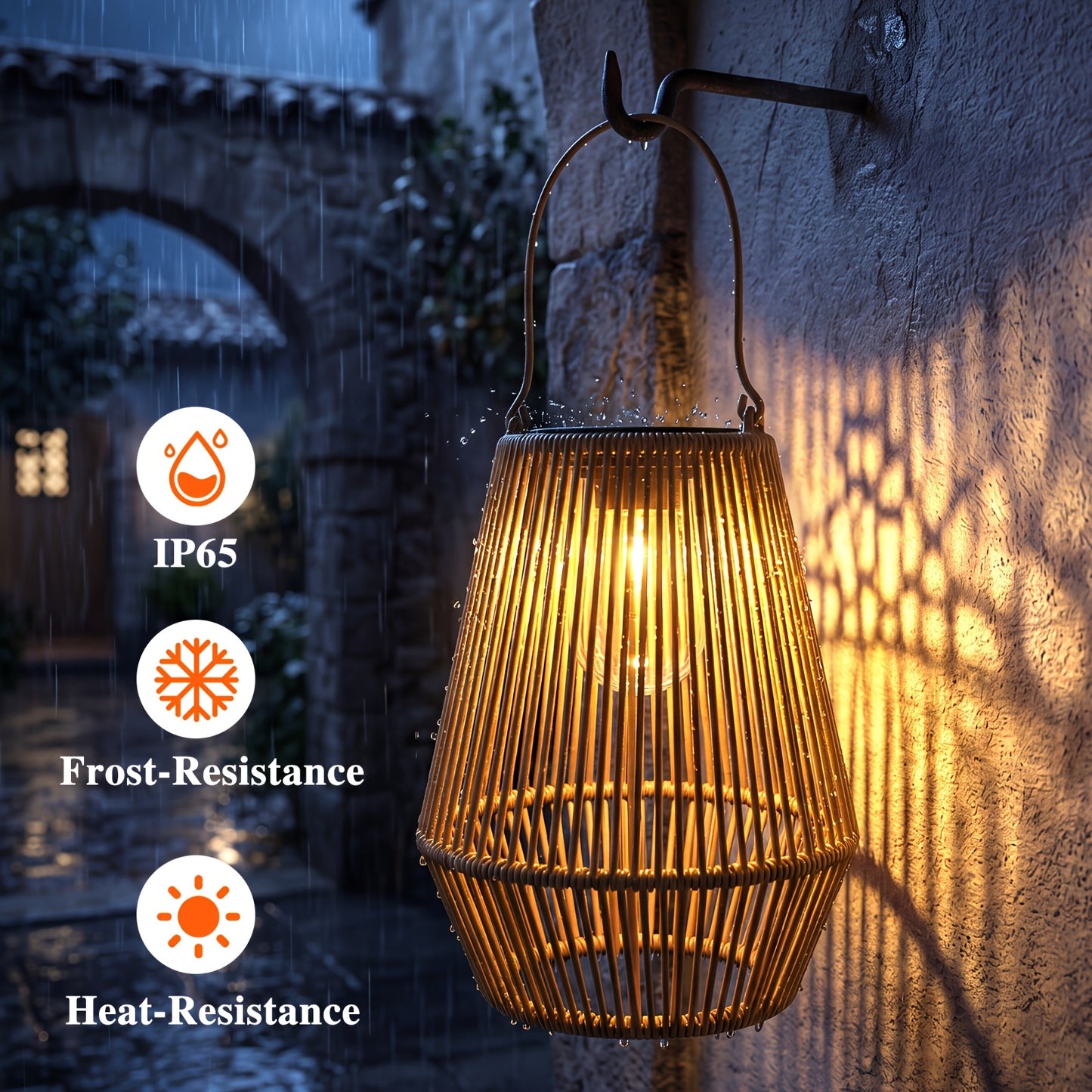 Handmade Solar Rattan Hanging Lanterns, Bohemian Style, 1–4 Pack