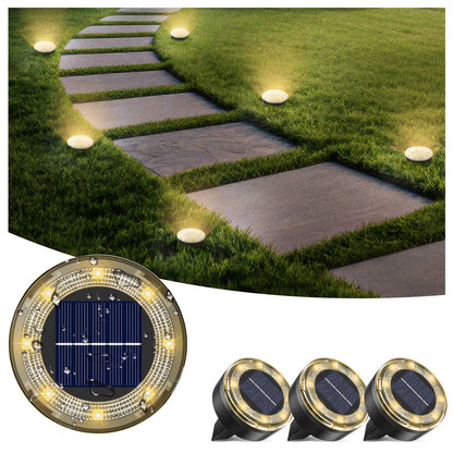 Solar In-Ground Garden Lights, 8 LEDs, IP44, 4–24 Pack