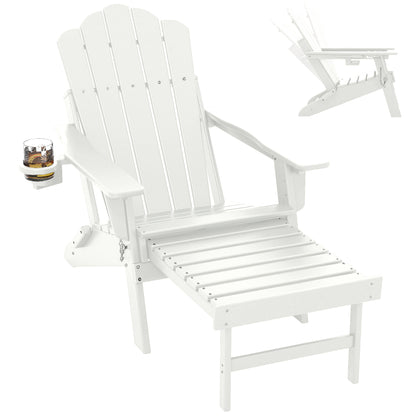 HDPE Adirondack Chair with Ottoman, Adjustable, All-Weather