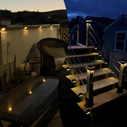 Solar LED Deck Lights, Auto On/Off, 12-Hour Runtime, Multi-Pack