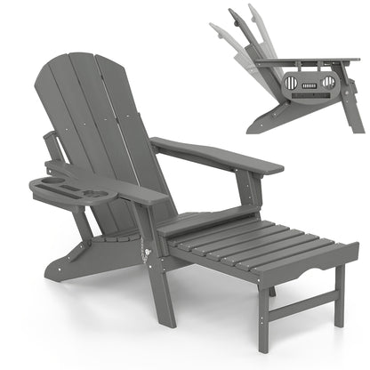 HDPE Adirondack Chair with Ottoman, Adjustable, All-Weather