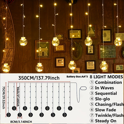 Wishing Ball LED String Lights, 108 LEDs, 8 Lighting Modes