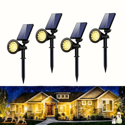 Solar Landscape Spotlights, 18 LEDs, IP44, 3-Level Dimming