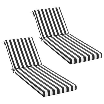 Striped Outdoor Lounge Cushion, Waterproof, Removable Cover, 10 Colours