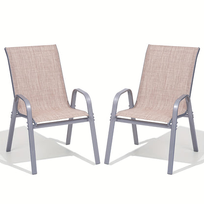 Outdoor Patio Dining Chairs, Textilene, High Back, Set of 2–6