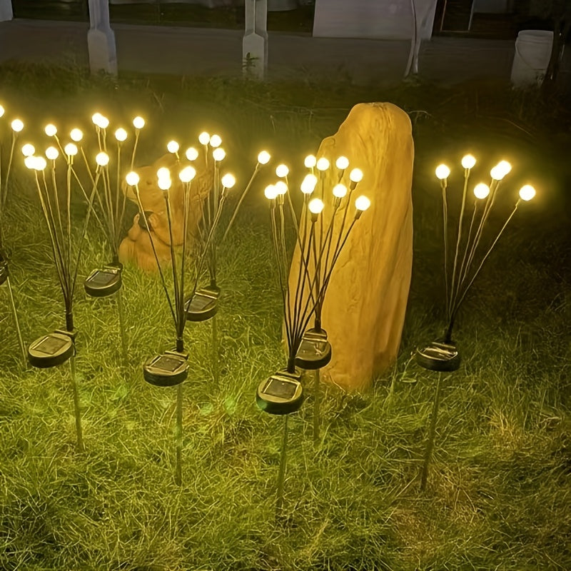 Solar Firefly Garden Stake Lights, 8-Pack, IP65 Weatherproof