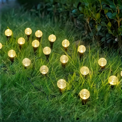 Solar Bubble Ball Lawn Lights, 30–50 LEDs, 8 Modes, IPX4