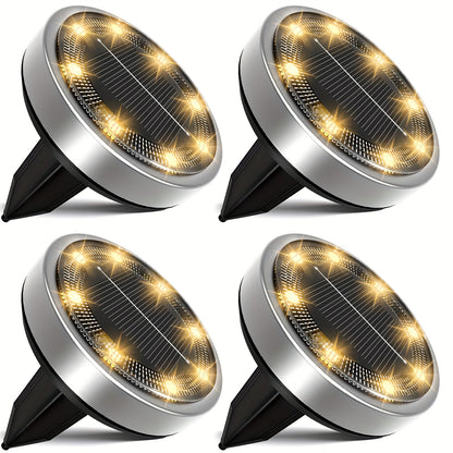 Solar In-Ground Garden Lights, 8 LEDs, IP44, 4–24 Pack