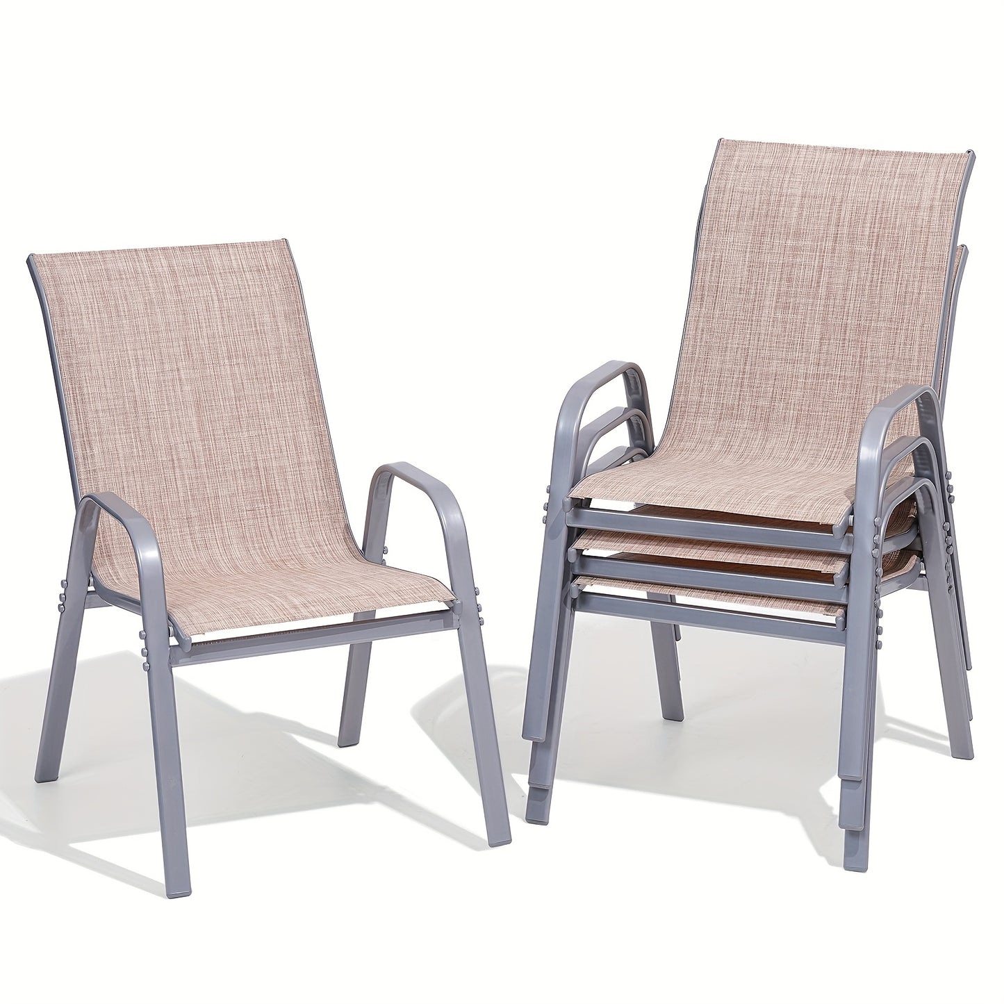 Outdoor Patio Dining Chairs, Textilene, High Back, Set of 2–6