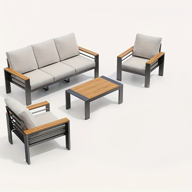Aluminium Outdoor Patio Furniture Set with Cushions, 4–7 Seats