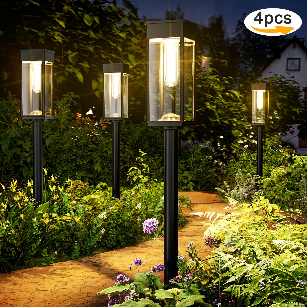 Solar Pathway Lights, IP44, Warm White, 4 or 8-Pack