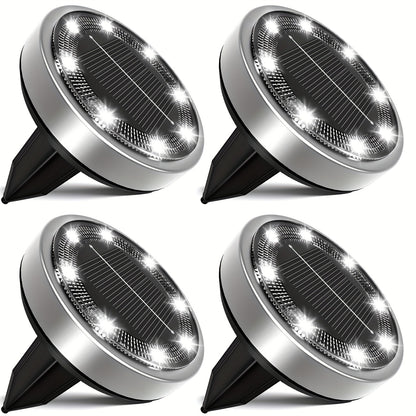 Solar In-Ground Garden Lights, 8 LEDs, IP44, 4–24 Pack