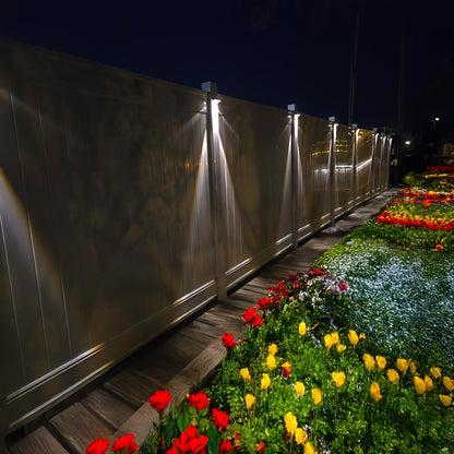 Solar Fence & Post Cap Lamps, Dual Colour LED, 8-Pack