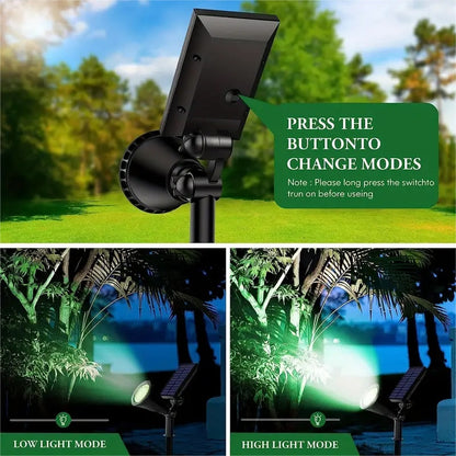 Solar Landscape Spotlights, 18 LEDs, IP44, 3-Level Dimming