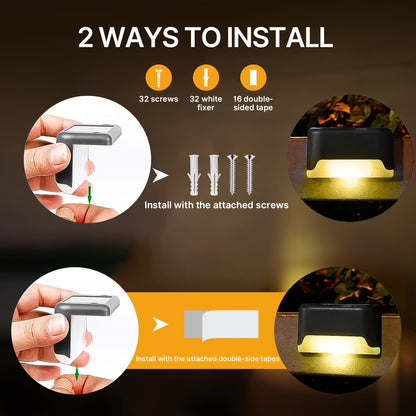 Solar LED Deck Lights, Auto On/Off, 12-Hour Runtime, Multi-Pack