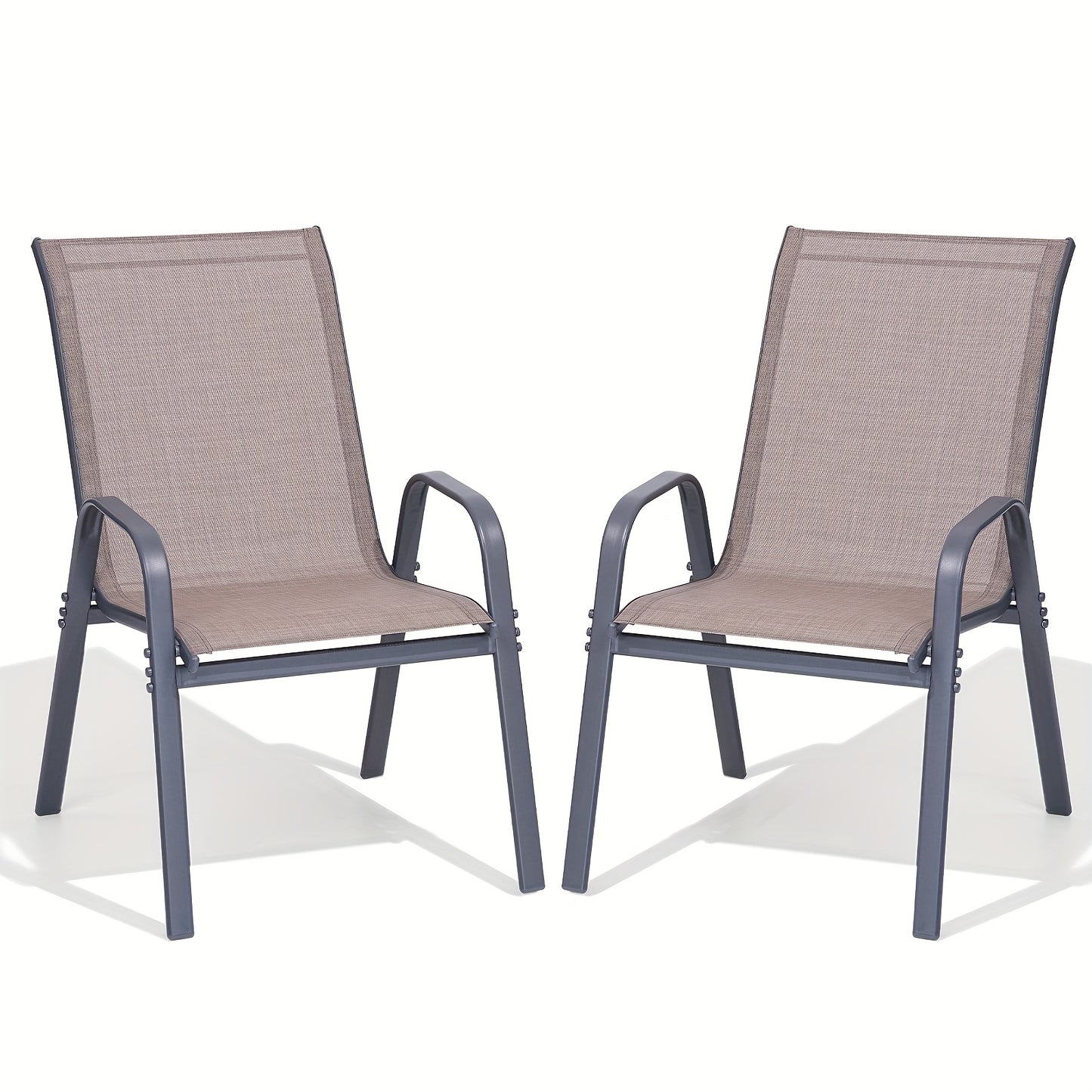 Outdoor Patio Dining Chairs, Textilene, High Back, Set of 2–6