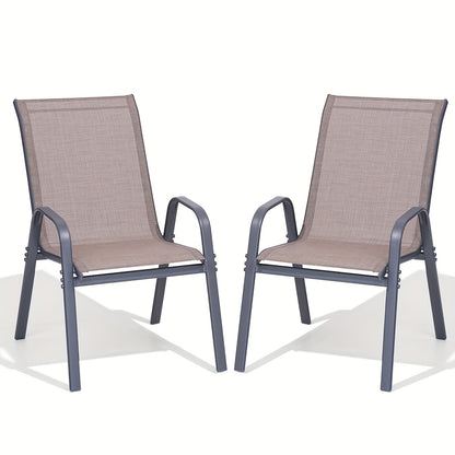 Outdoor Patio Dining Chairs, Textilene, High Back, Set of 2–6