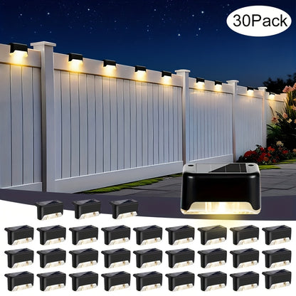 Solar Step & Stair Lights, Warm White LED, 4–30 Pack
