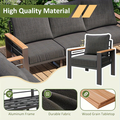 Aluminium Outdoor Patio Furniture Set with Cushions, 4–7 Seats