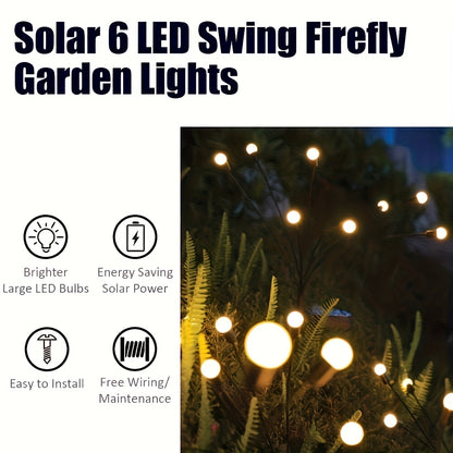 Solar Firefly Garden Stake Lights, 8-Pack, IP65 Weatherproof