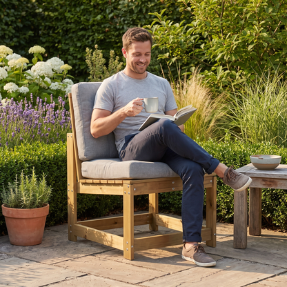 Pine garden chair lifestyle