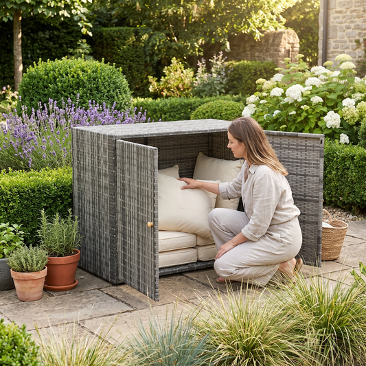 Garden storage cabinet lifestyle