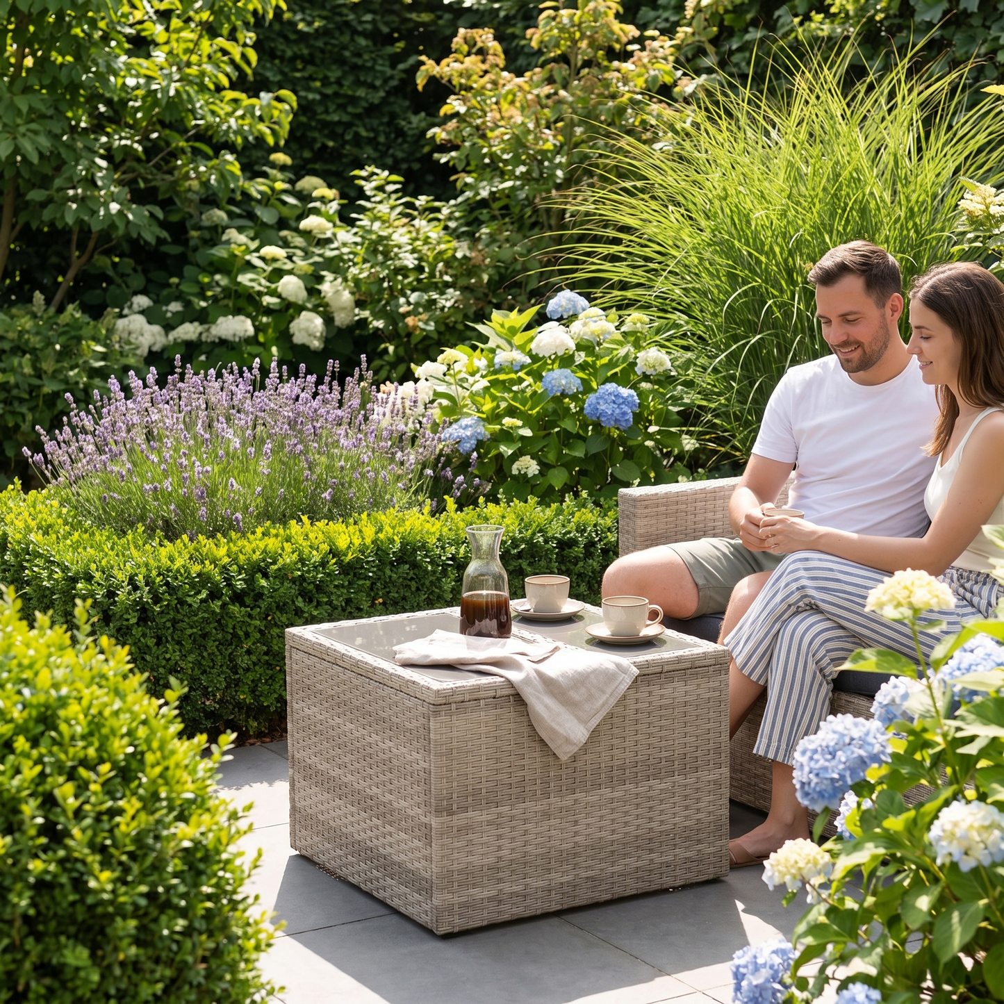 Garden table with top lifestyle